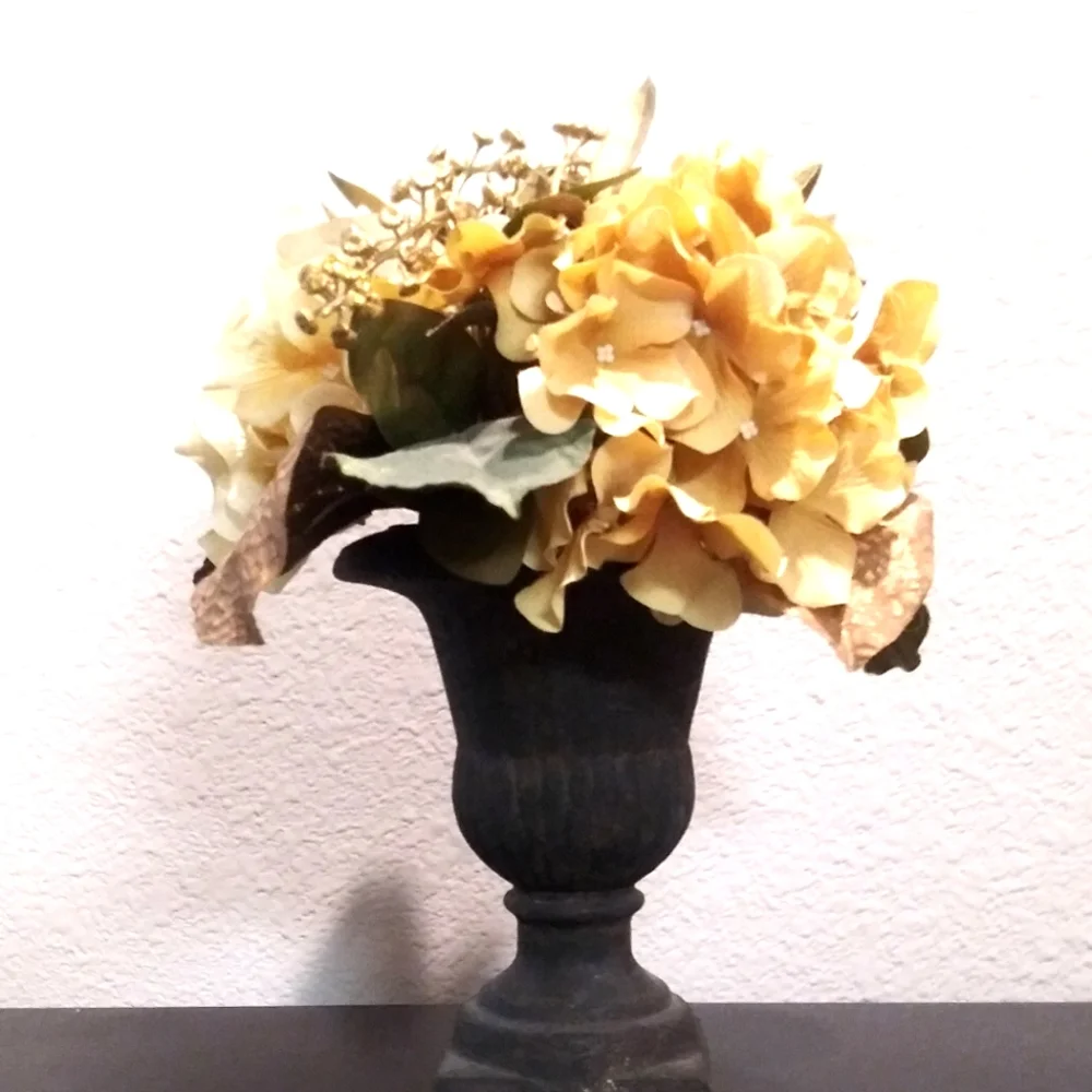 Beautiful Hydrangea and Magnolia Decorative Vase